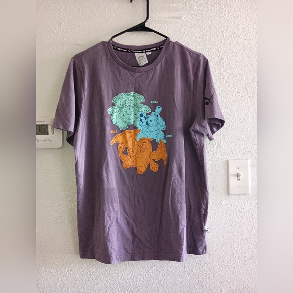 Puma Pokemon Purple Tee with Orange and Blue Graphics - Picture 1 of 4